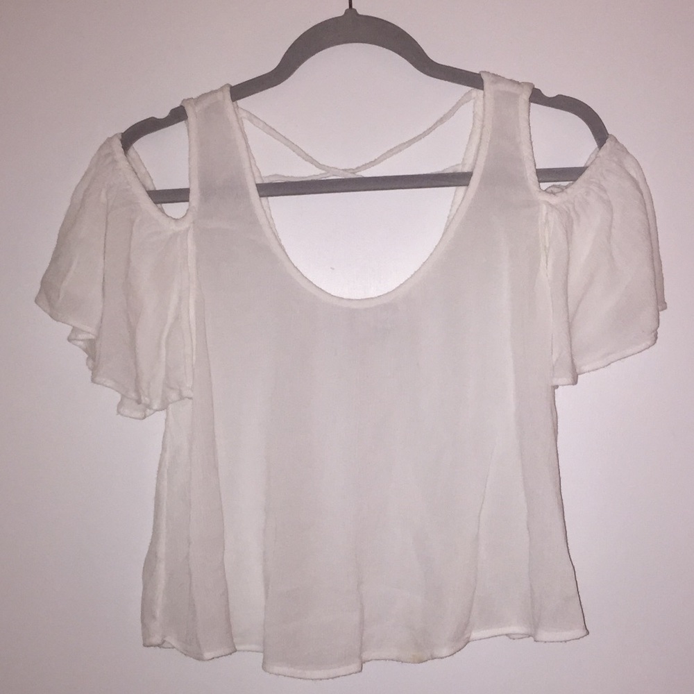 Flowy Boho Crop Top with Criss Cross Back